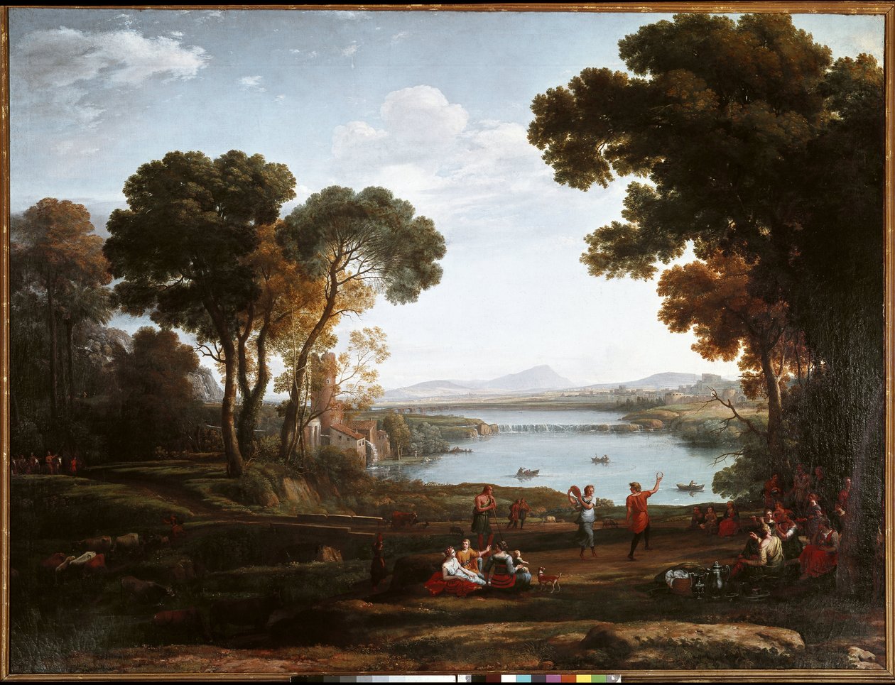 Krajina s tančícími postavami (olej na plátně od Claude Lorrain