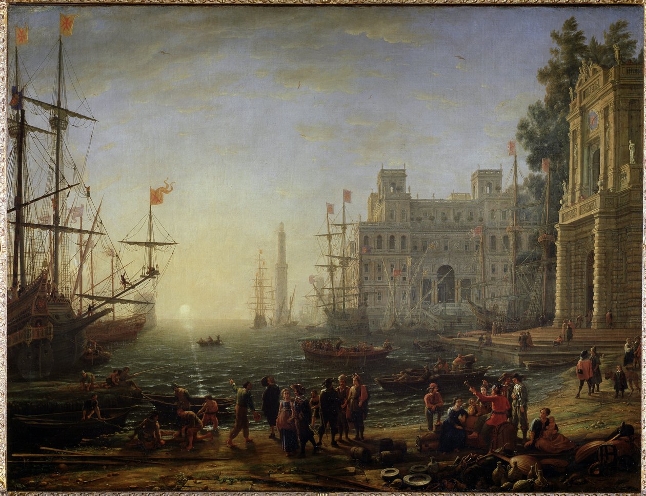 Přístav s vilou Medicis - Olej na plátně od Claude Lorrain