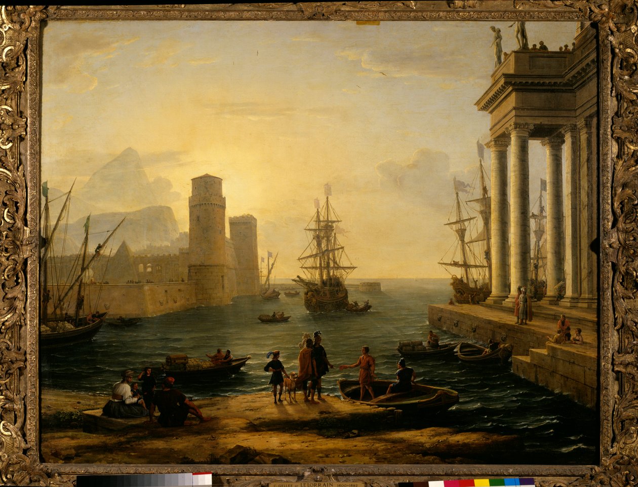 Mořský přístav, efekt mlhy Obraz Claude Gellee dit le Lorrain (1600-1682) 1646 Sun. 1,19x1,5m Paříž, muzeum Louvre od Claude Lorrain