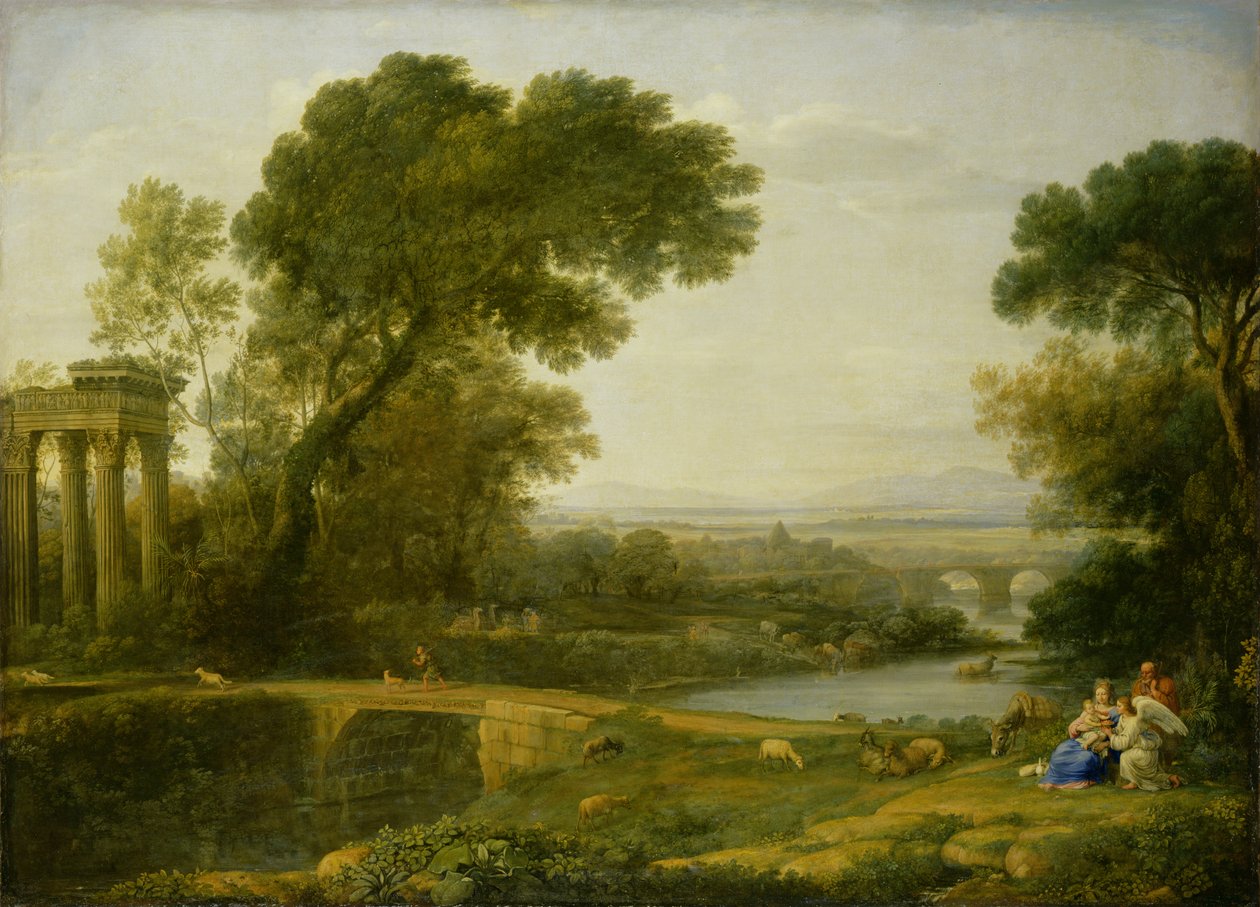 Zbytek na útěku do Egypta (olej na plátně) od Claude Lorrain