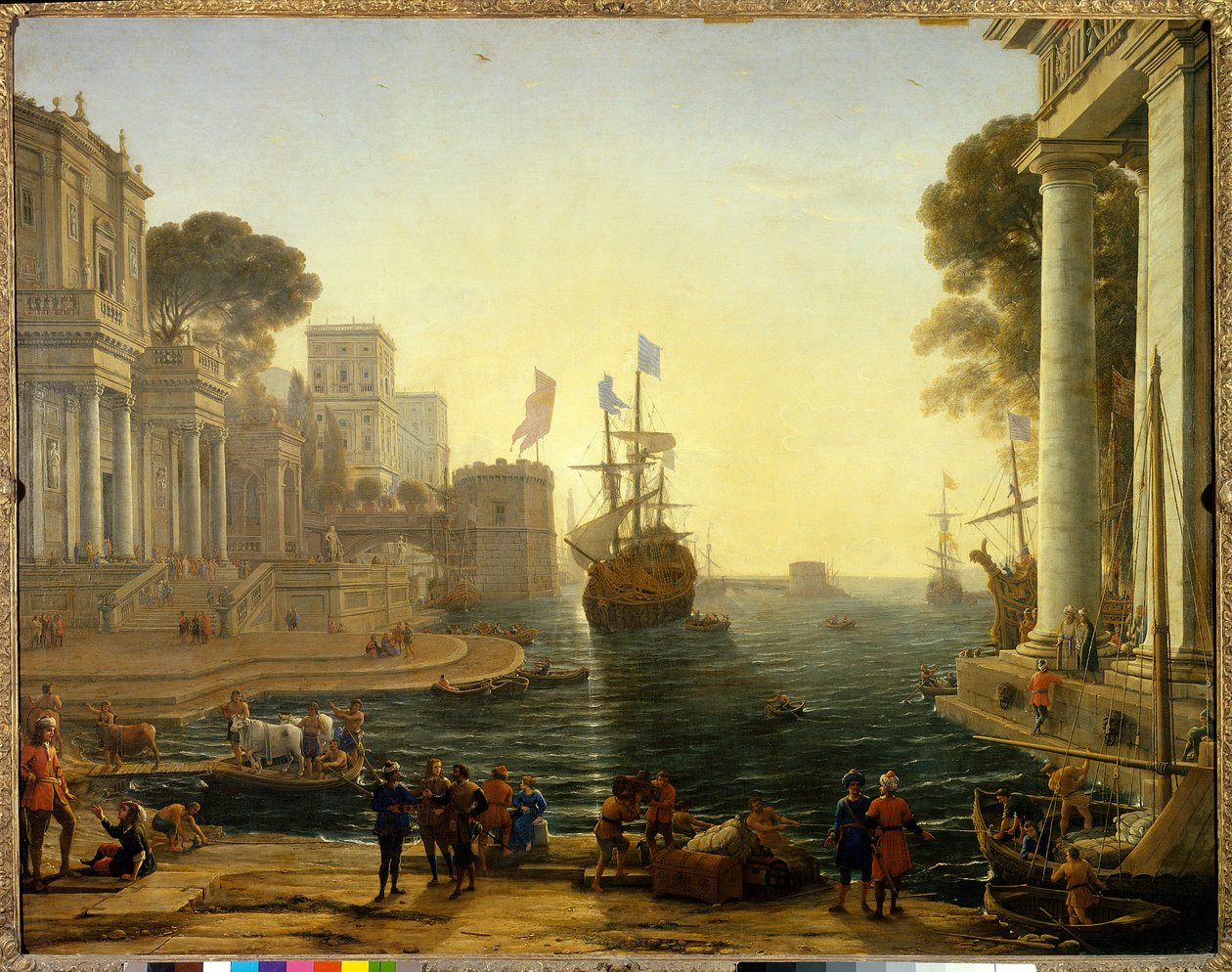 Ulysses dává Chryseis svému otci. Olej na plátně. Rozměr: 1,19 x 1,50 m. Obraz Claude Gellee Dit Le Lorrain (1600-1682) od Claude Lorrain