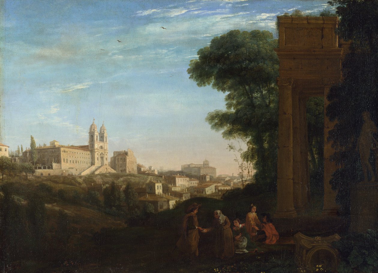 "Pohled na Řím, Itálie" (A View in Rome) Malba Clauda Lorraina (1600-1682) Olej na plátně 1632 Rozměr 60,3 x 84 cm Národní galerie, Londýn od Claude Lorrain