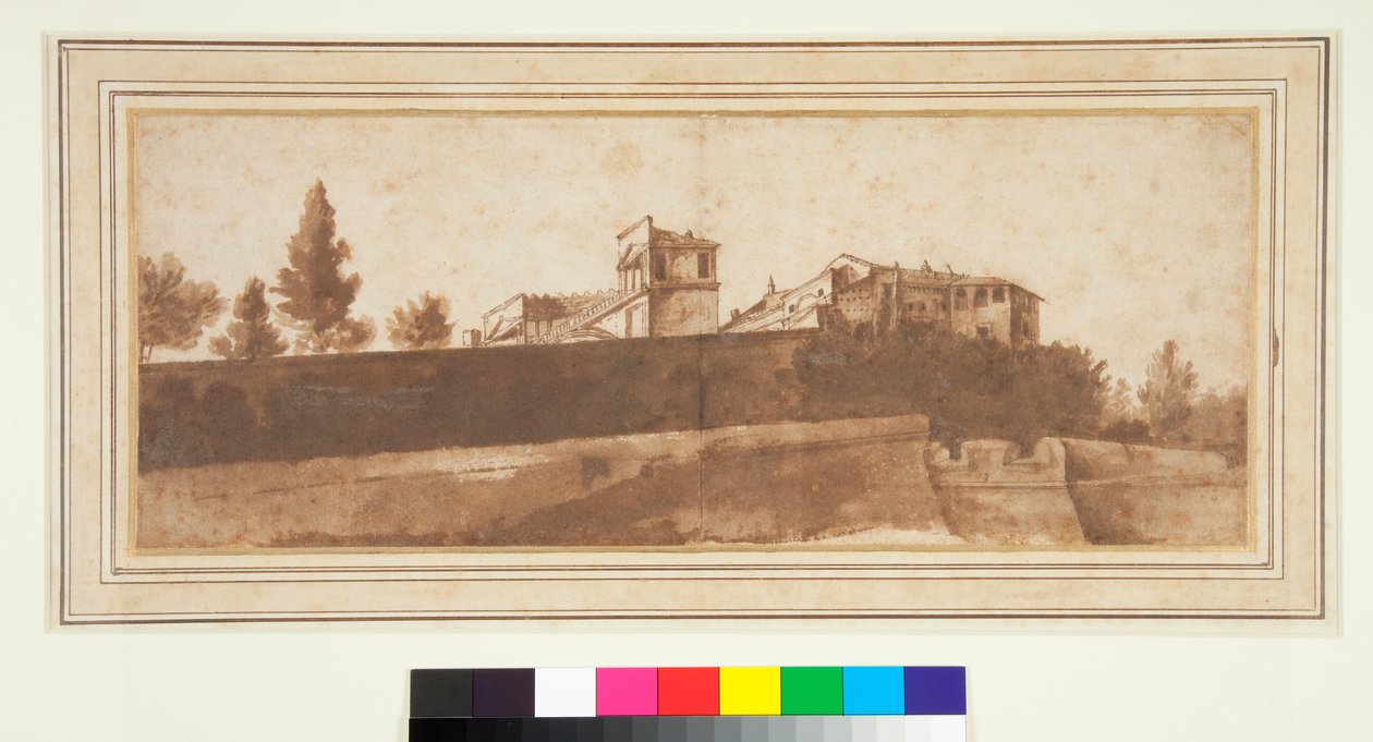 Pohled na Belvedere a opevnění Vatikánu od Claude Lorrain