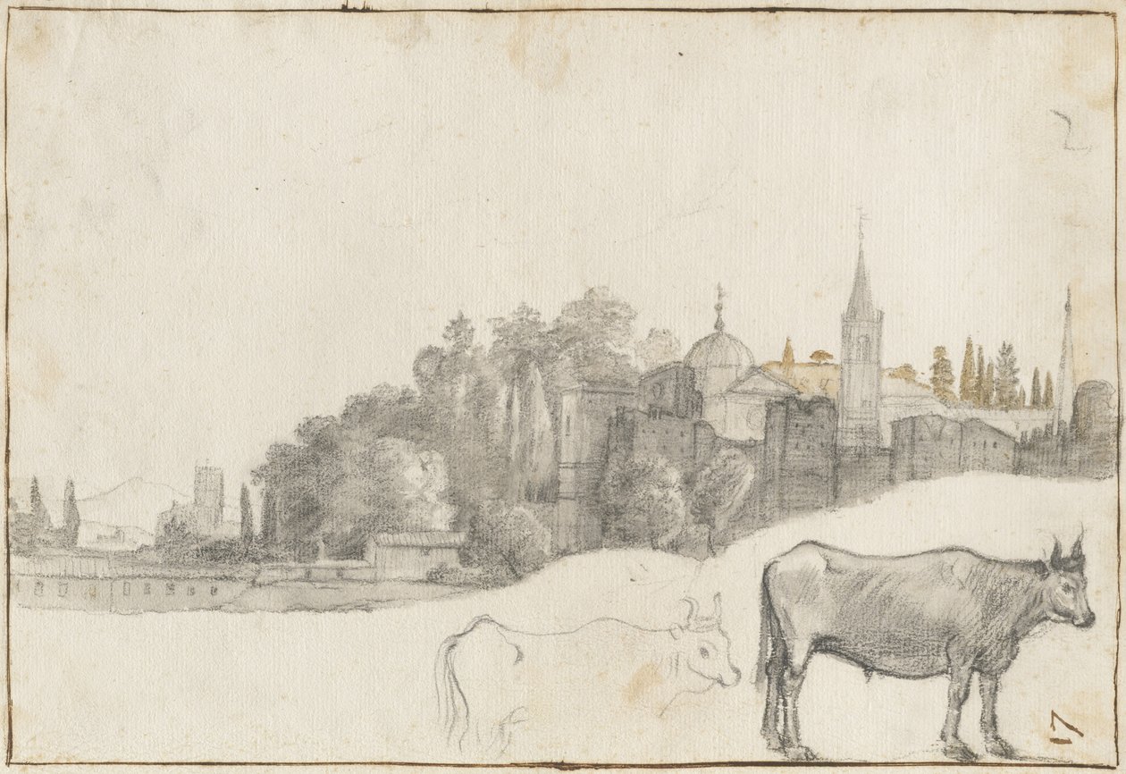 Pohled mimo náměstí Piazza del Popolo v Římě, 1640-41 od Claude Lorrain