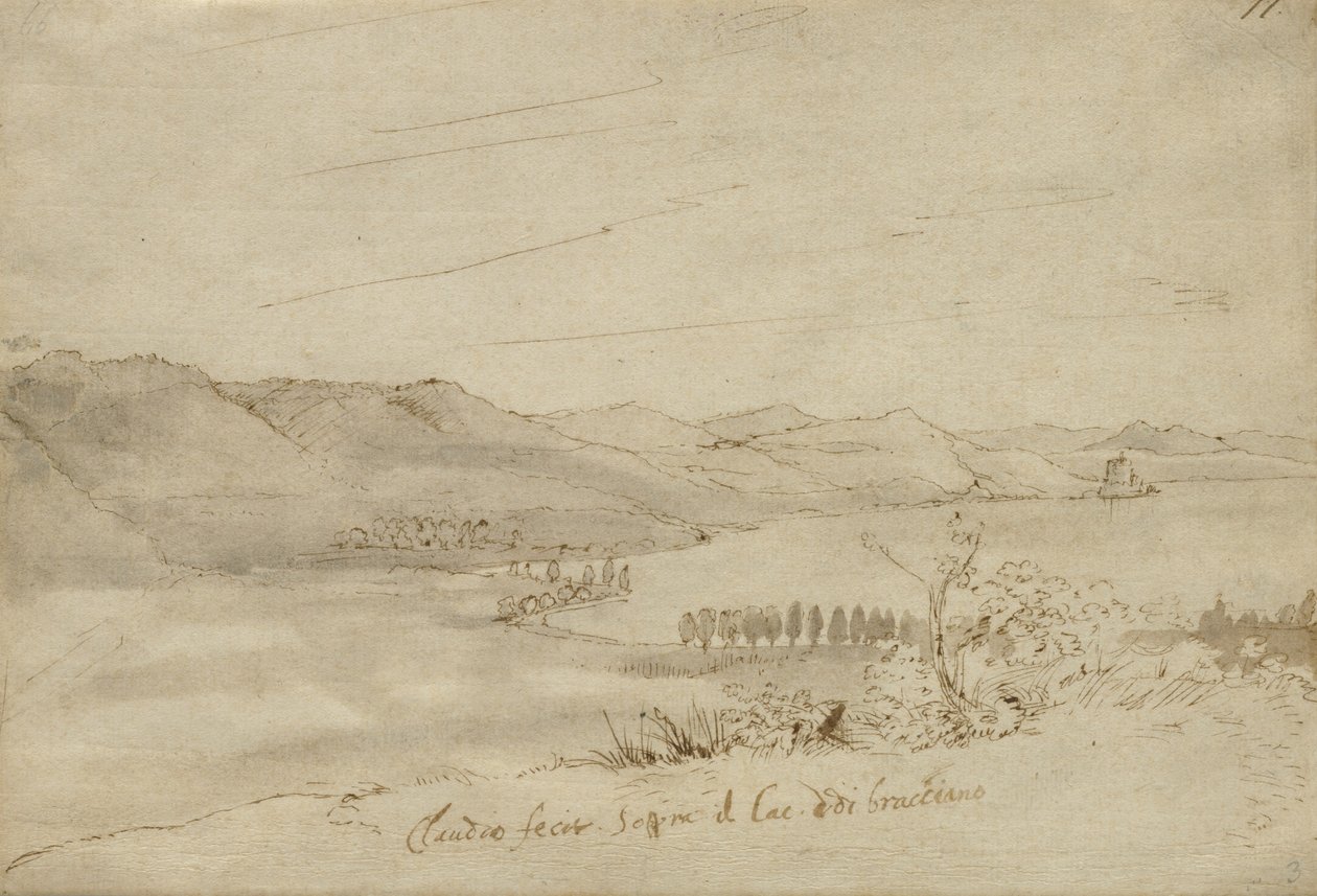 Pohled na jezero Bracciano, c.1638-39 od Claude Lorrain