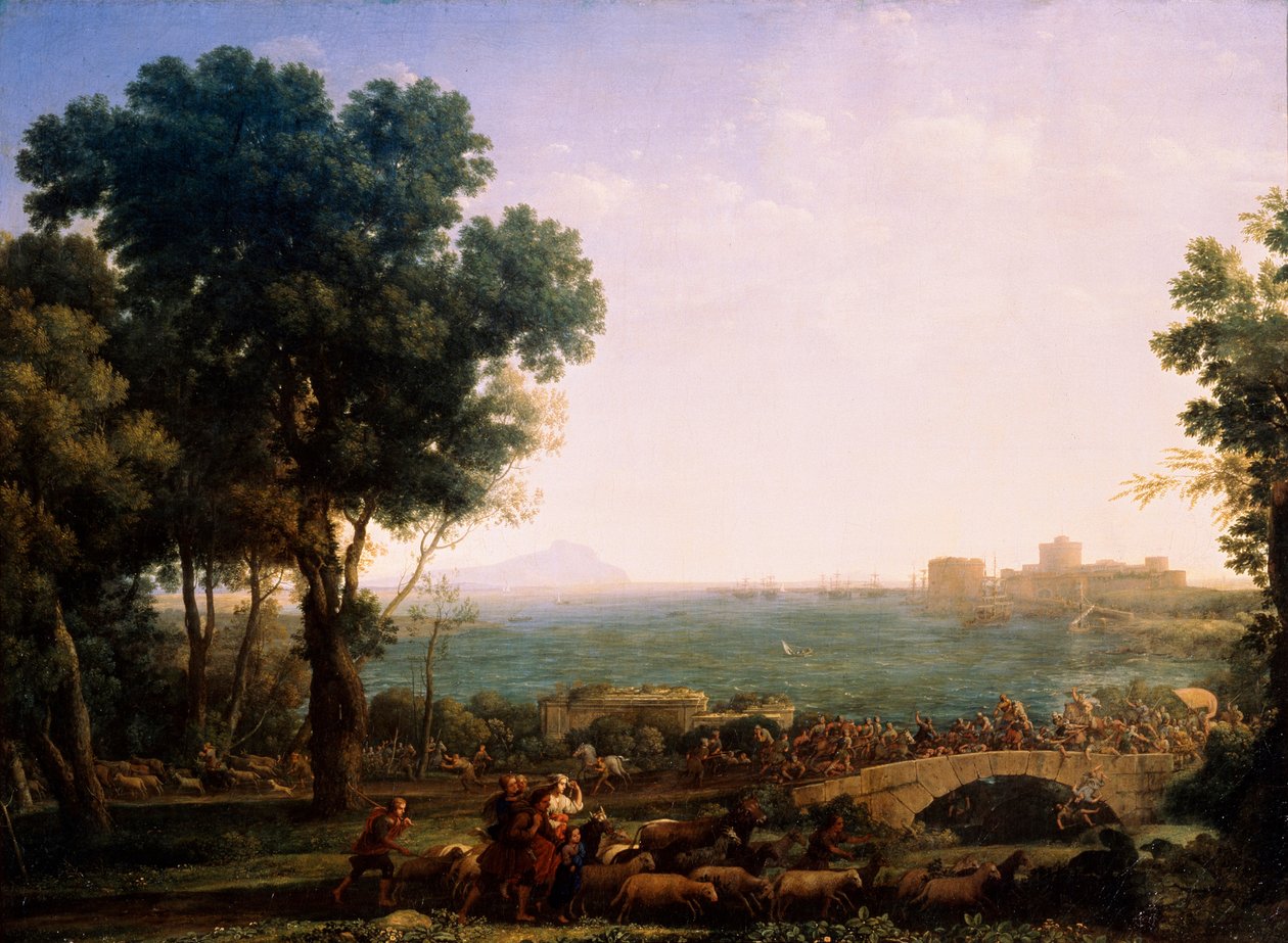 Bitva na mostě, bitva mezi císaři Maxentius a Constantine, 1655. od Claude Lorrain