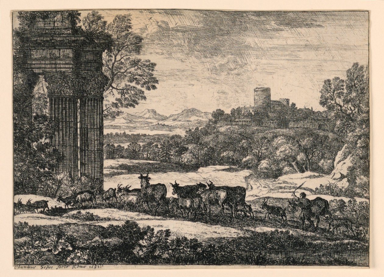 Dobytek hnaný domů přes bouři od Claude Lorrain