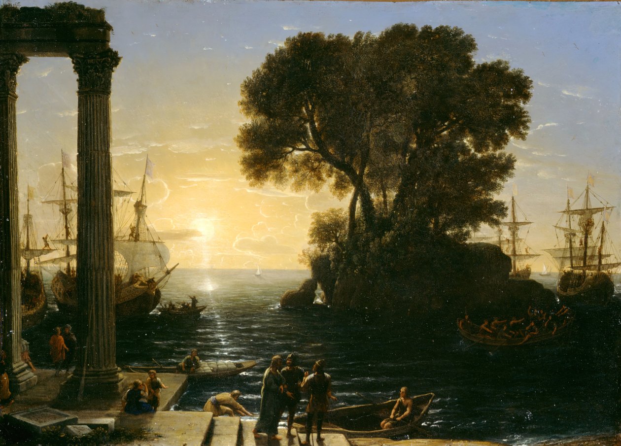 Pobřežní scéna s naloděním svatého Pavla, 1655. od Claude Lorrain