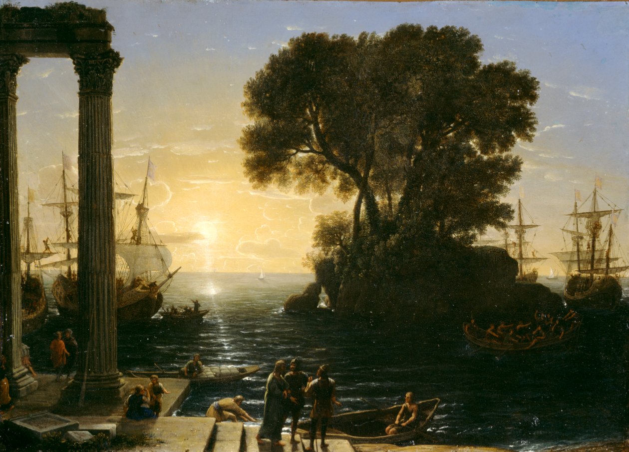 Pobřežní scéna s naloděním svatého Pavla, 1655 od Claude Lorrain