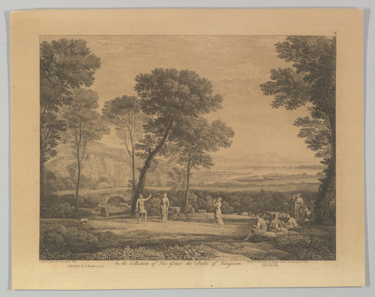 Tanec pod stromy Krajina s venkovským tancem, 1742. od Claude Lorrain