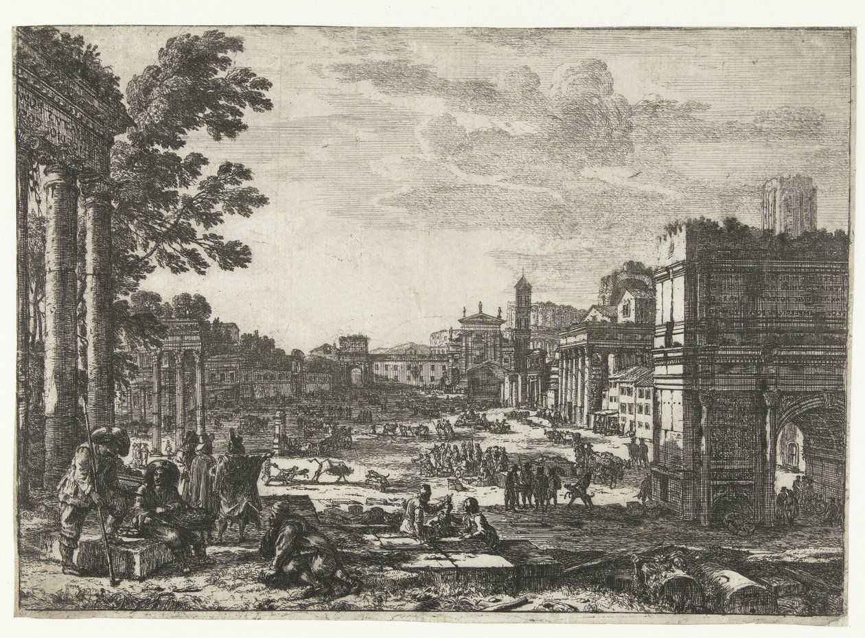 Forum Romanum te Rome Campo Vaccino od Claude Lorrain