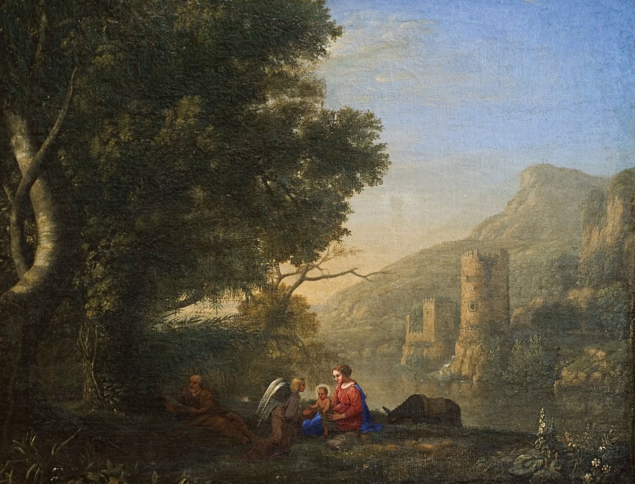 Francouzsky: Paysage avec le repos pendant la fuite en Egypte (Krajina s odpočinkem během letu do Egypta) od Claude Lorrain