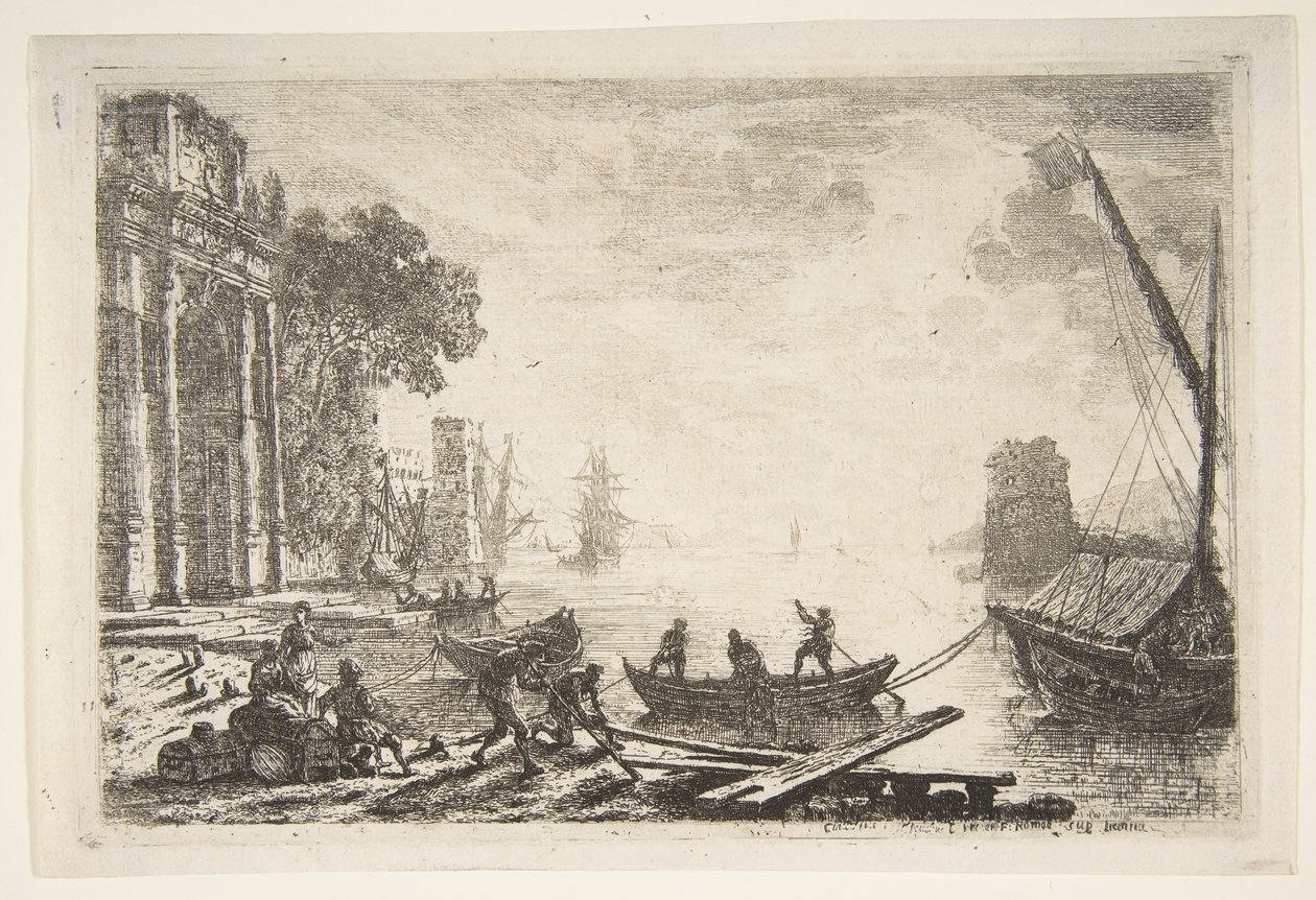 Přístavní scéna s vycházejícím sluncem, 1634. od Claude Lorrain