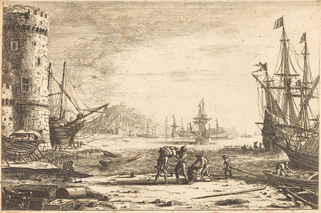Přístav s velkou věží od Claude Lorrain
