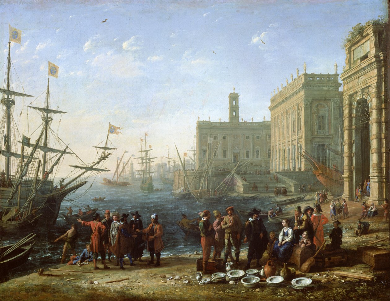Přístavní scéna od Claude Lorrain