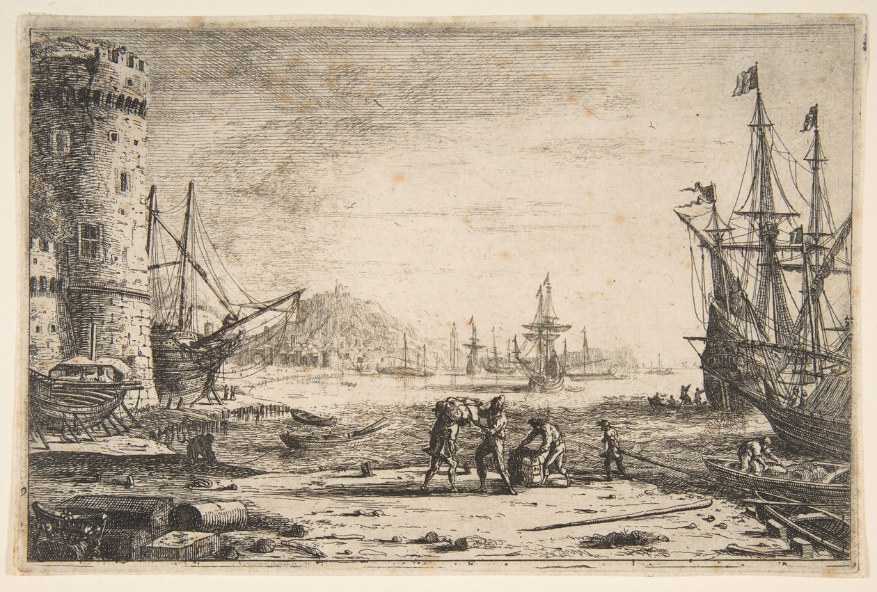 Přístav s velkou věží, ca. 1641. od Claude Lorrain
