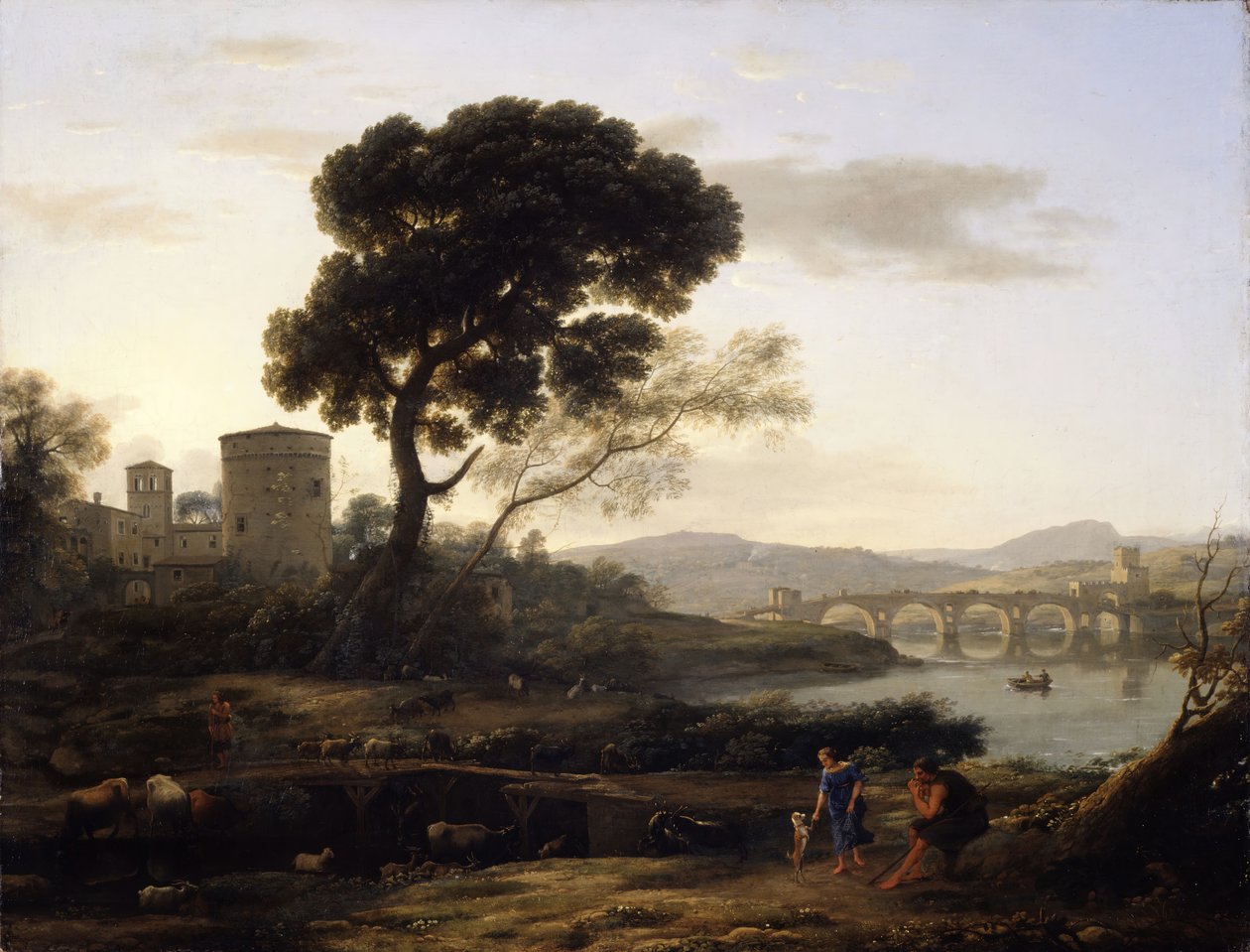 Krajina poblíž Říma s výhledem na Ponte Molle, 1645. od Claude Lorrain