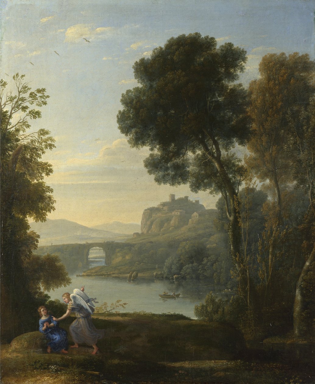 Krajina s Hagar a andělem, 1646 od Claude Lorrain