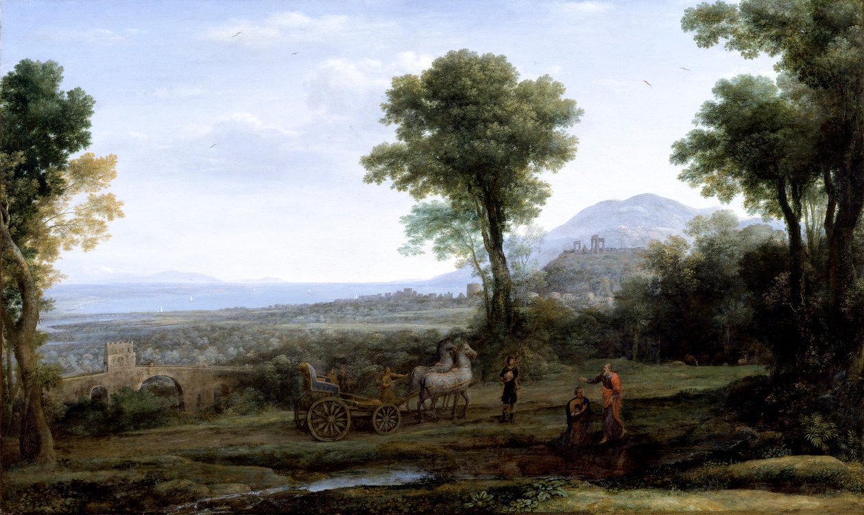 „Krajina se svatým Filipem křtícím eunucha“, 1678 od Claude Lorrain