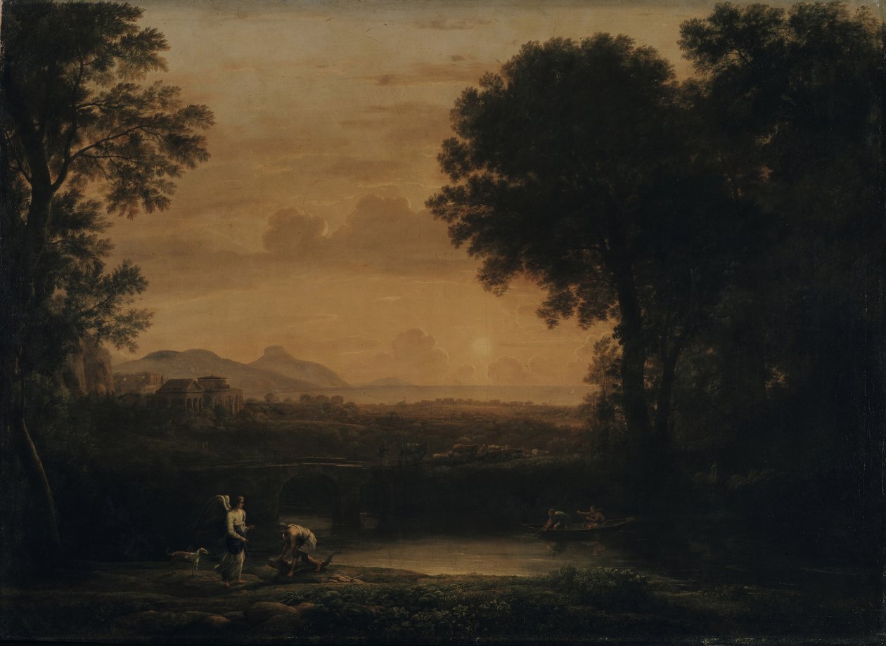 Krajina s Tobiášem a andělem, 1663 od Claude Lorrain