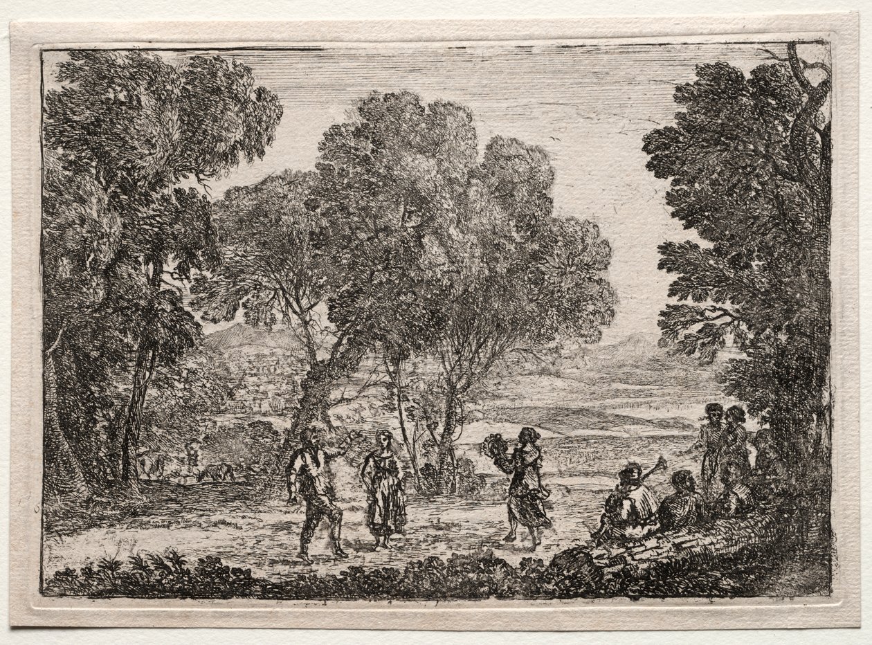 Krajina s country tancem (malý talíř) od Claude Lorrain