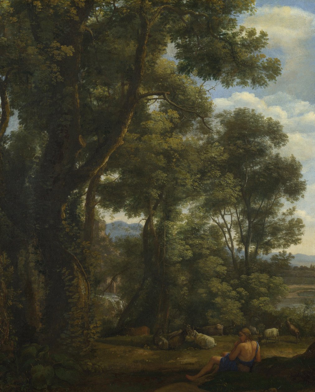 Krajina s pastevcem koz a kozami, cca 1637 od Claude Lorrain