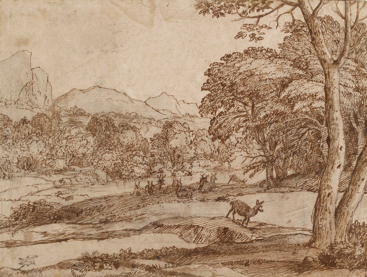 Krajina se stádem jelenů, 1666 od Claude Lorrain