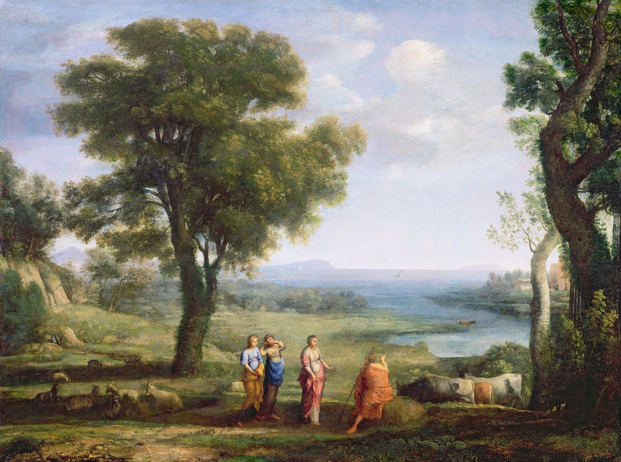 Krajina s Heliadami hledajícími svého bratra Faetona od Claude Lorrain