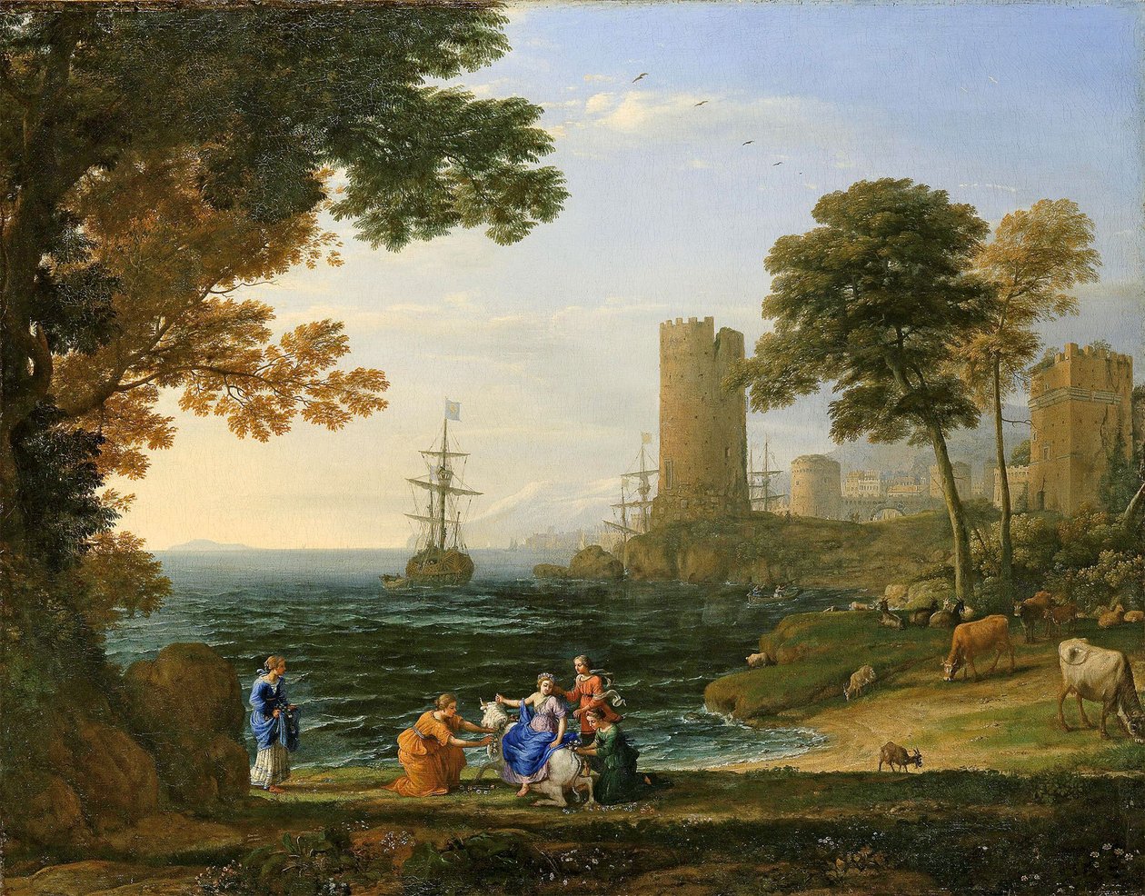 Krajina s únosem Europy Jupiterem od Claude Lorrain