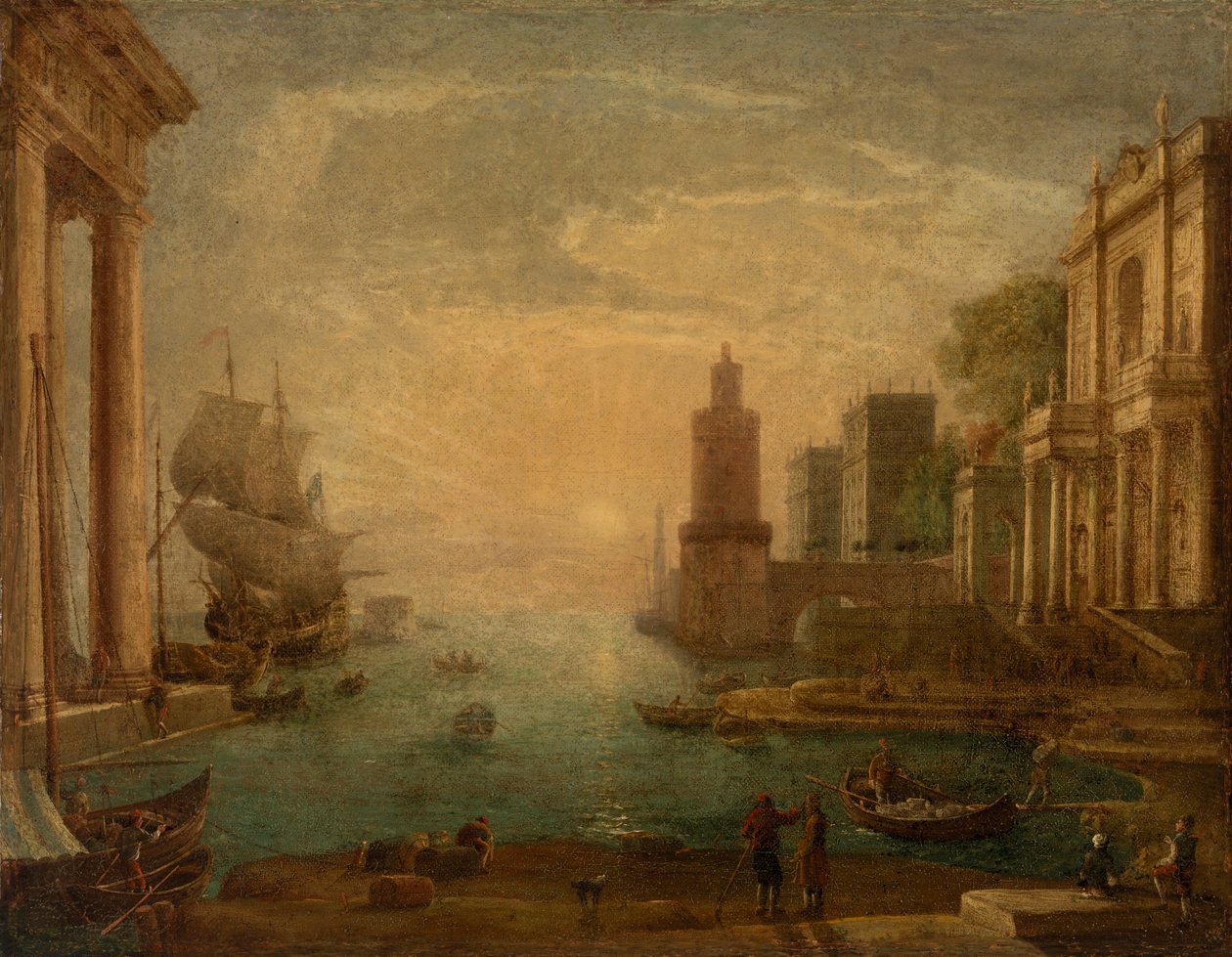 Přístav s Ulyssesem, který navrací Chryseis svému otci Chrysesovi od Claude Lorrain