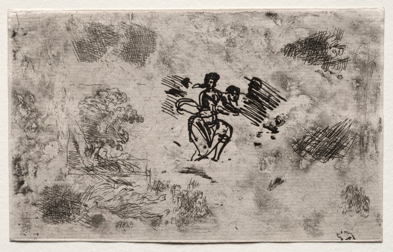 Studie sedící ženy a jiné skici od Claude Lorrain