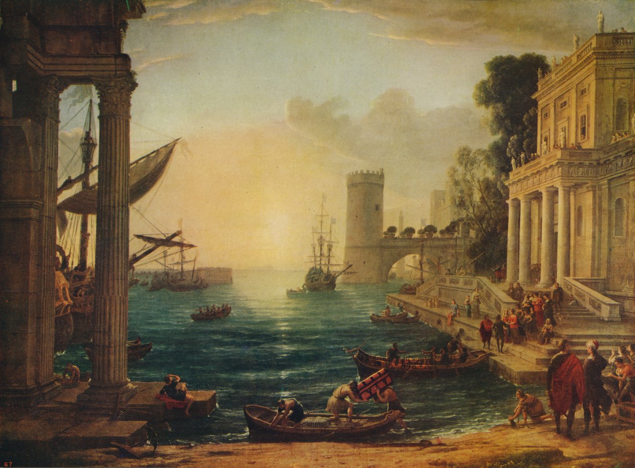 Nalodění královny ze Sáby, 1648, c1915 od Claude Lorrain