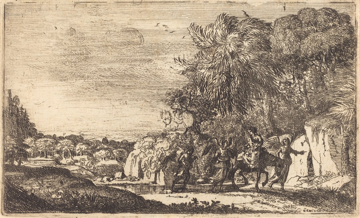 Útěk do Egypta (La fuite en Egypte) od Claude Lorrain
