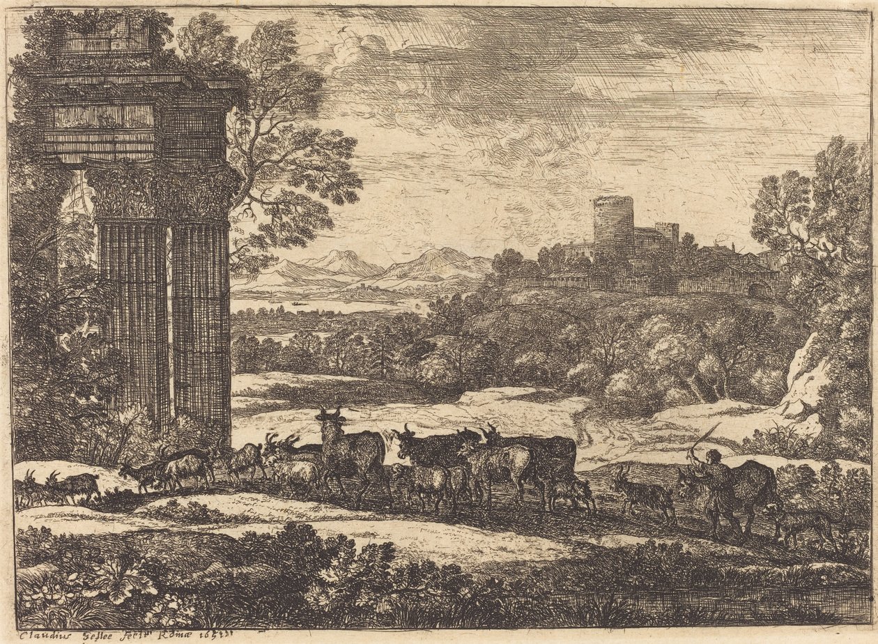 Stádo se vrací v bouřlivém počasí od Claude Lorrain