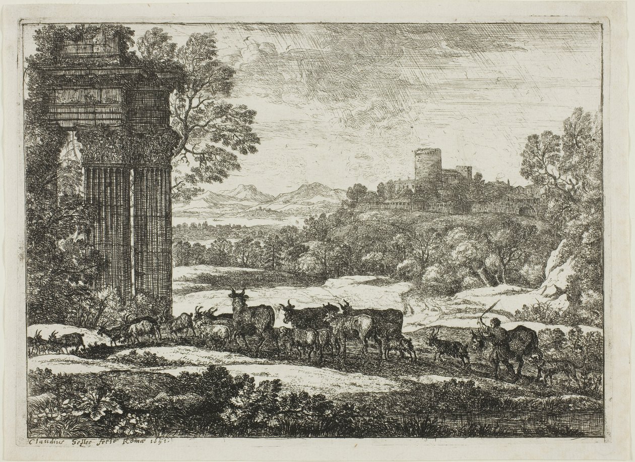 Stádo se vrací v bouřlivém počasí od Claude Lorrain