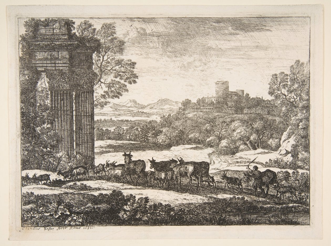 Stádo se vrací v bouřlivém počasí, 1651. od Claude Lorrain