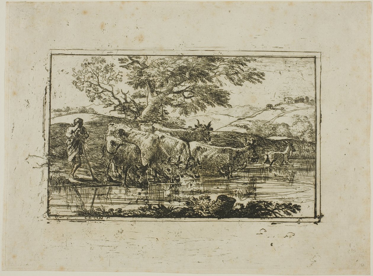 Stádo u napajedla od Claude Lorrain