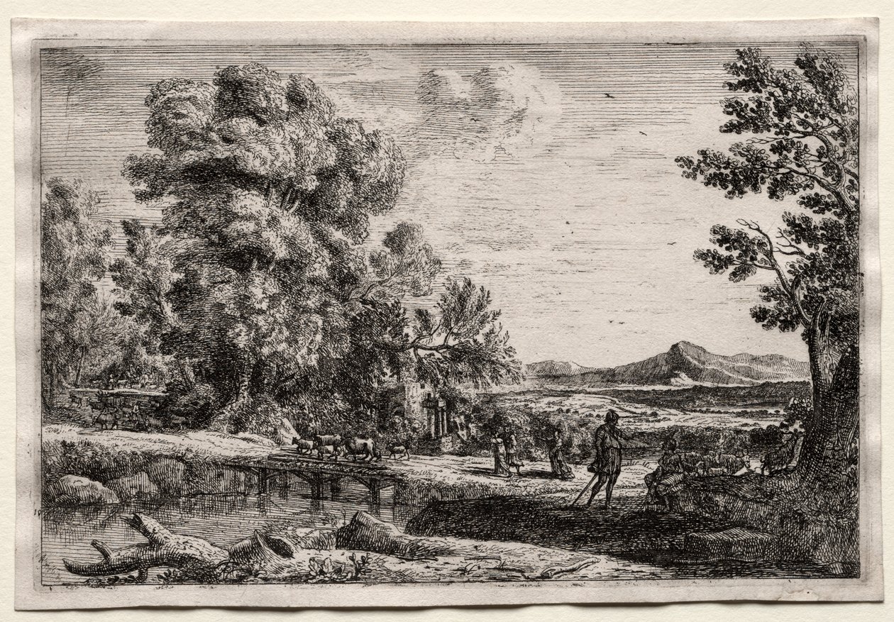 Dřevěný most od Claude Lorrain