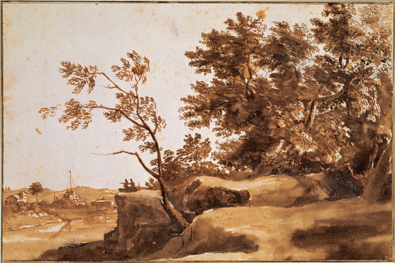Krajina Tibery s Andělským hradem v pozadí od Claude Lorrain