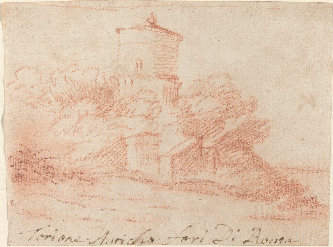 Starověká věž římského fóra od Claude Lorrain