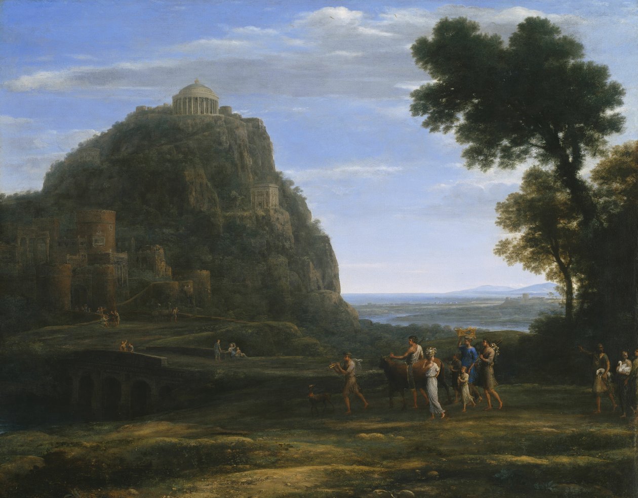 Pohled na Delphi s průvodem od Claude Lorrain