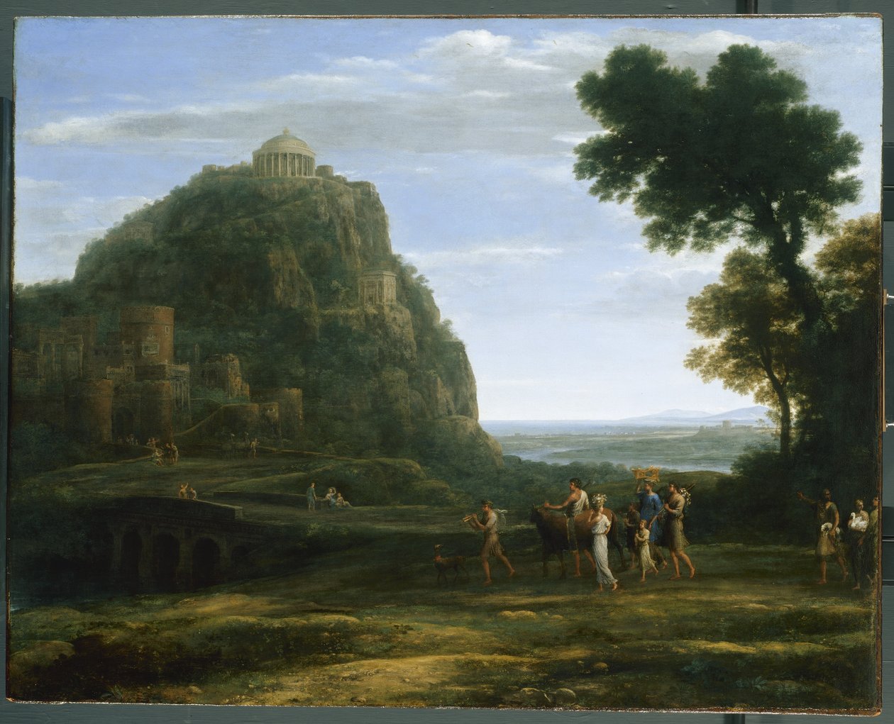 Pohled na Delphi s procesí, 1673 od Claude Lorrain