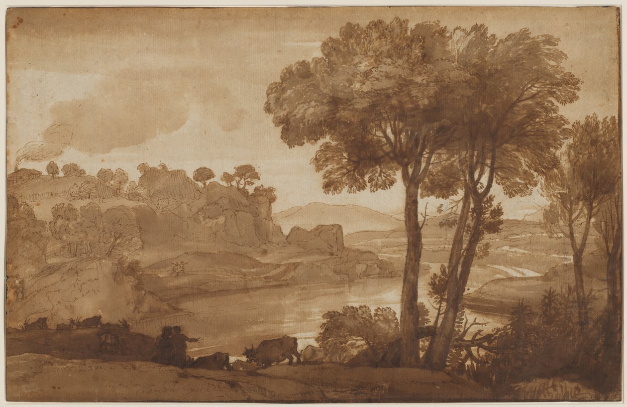 Pohled na Acqua Acetosa recto, c. 1645. od Claude Lorrain