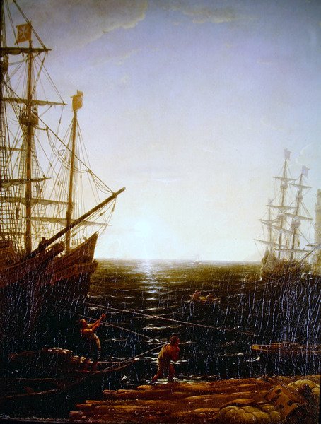 Přístavní scéna (detail) od Claude Lorrain