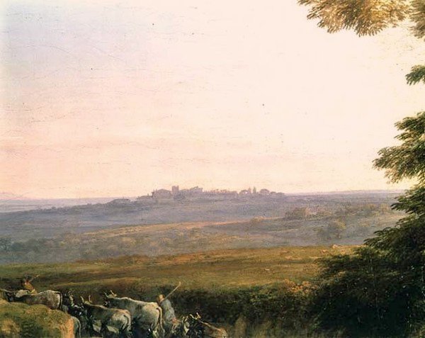 Krajina s pasáčky krav (detail) od Claude Lorrain