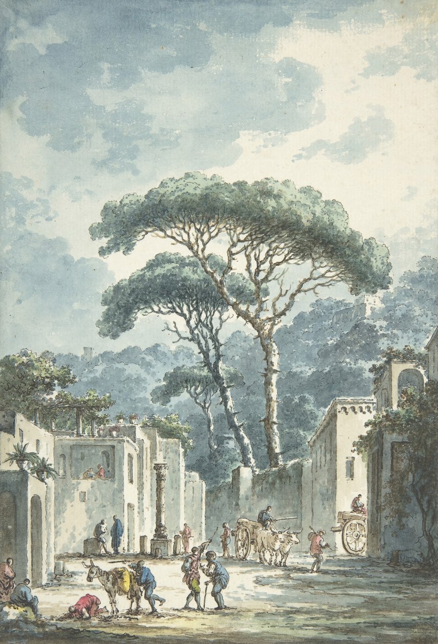 Cesta vedoucí do jeskyně Posillipo, 18. století. od Claude Louis Chatelet