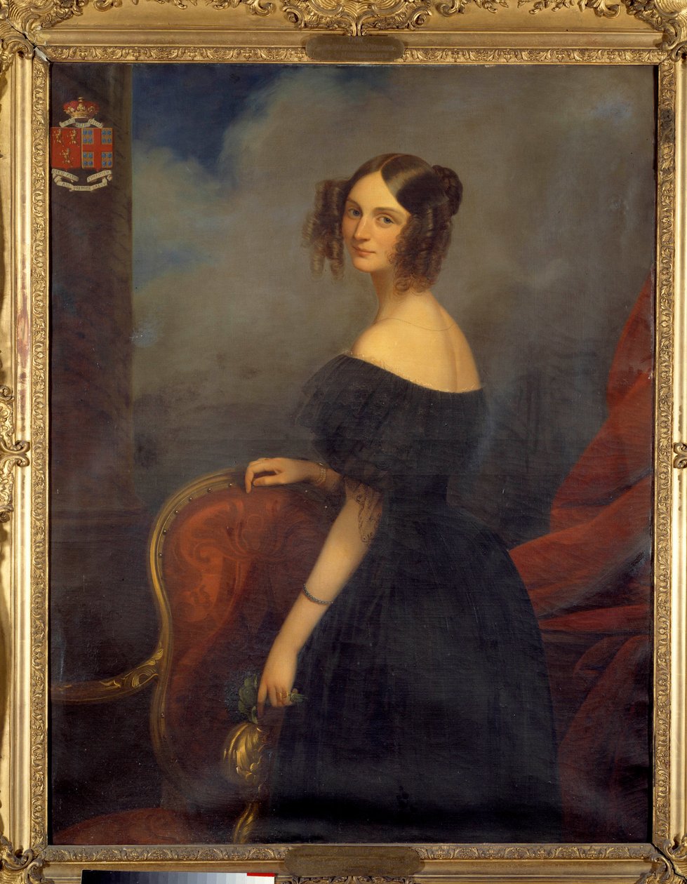 Portrét vévodkyně z Valencay, hraběnky z Talleyrand Perigord rozené Anne Louise de Montmorency (1810-1855) od Claude Marie Dubufe (1790-1864). 19. století od Claude Marie Dubufe