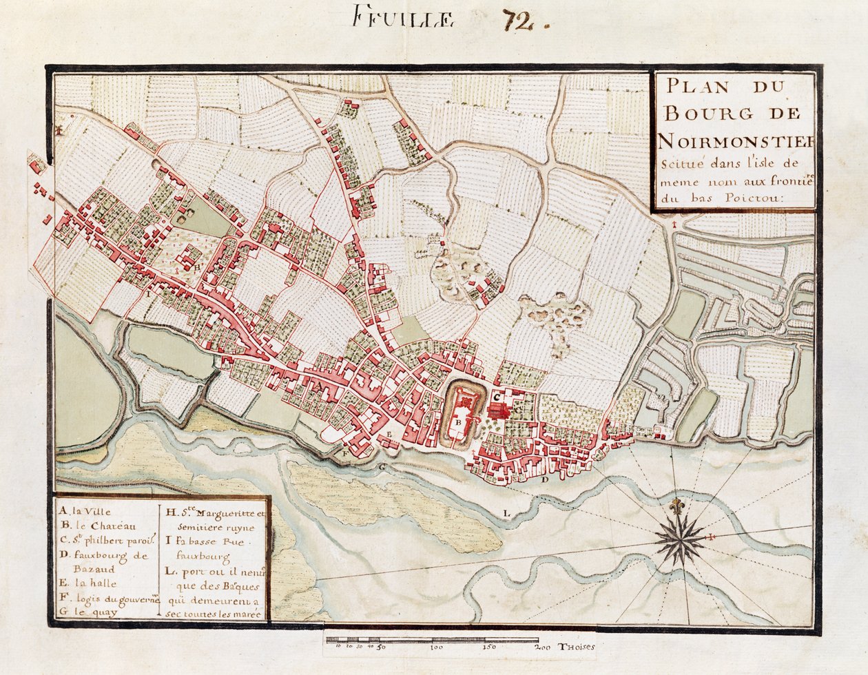 Atlas 131 H. Fol 72 Plan of Noirmoutier-en-l