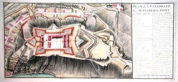 Citadela Saint-Jean de Port v roce 1689, z Traite de Fortifications (pero a inkoust a wc na papíře) od Claude Masse