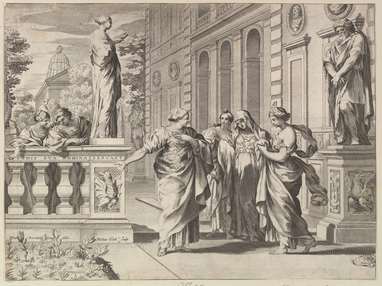 Alegorie na počest římské koleje založené rodinou Borghese, 1615-88. od Claude Mellan